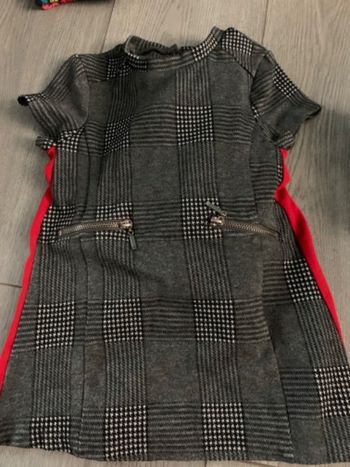 Robe pied de poule gris