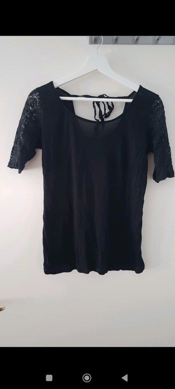 Tee shirt Naf Naf dentelle noir
