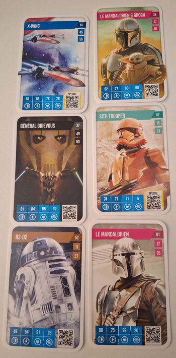 Lot de 6 cartes Star Wars Auchan
