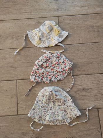 Lot de 3 chapeaux été bébé fille