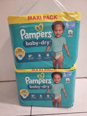 Pampers taille 5 lot de 2 packs soit 180 couches