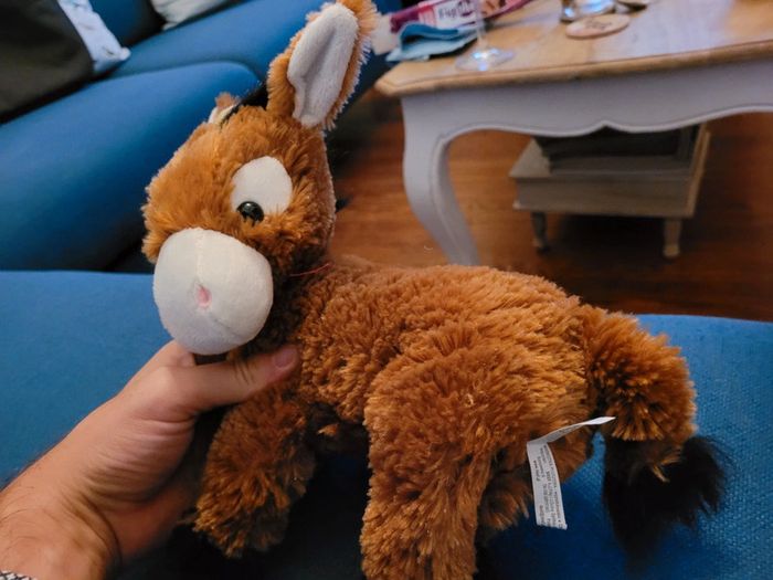 Ane en peluche doux brun blanc noir marron 30cm (comme cheval) doudou collection Paul import - photo numéro 3