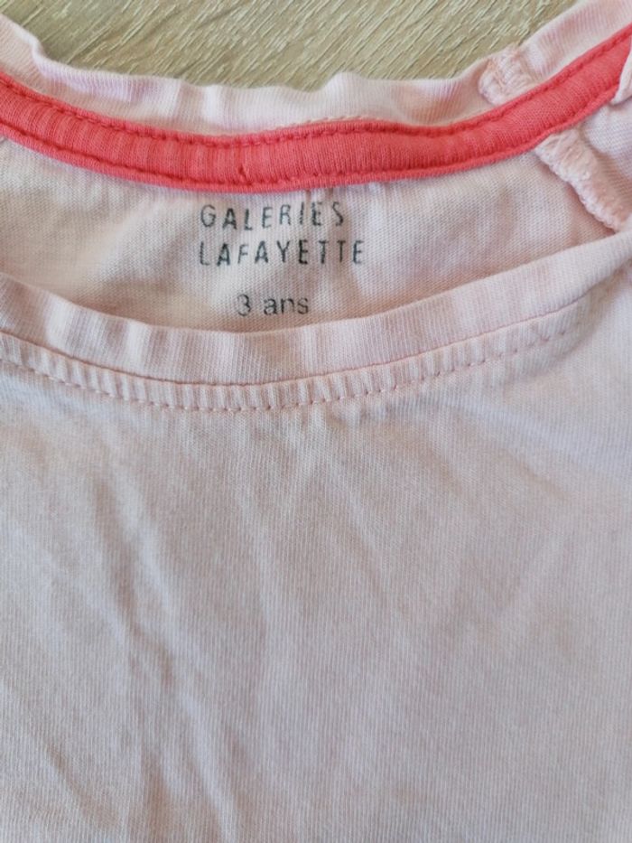 T-shirt rose galeries Lafayette 3ans - photo numéro 2