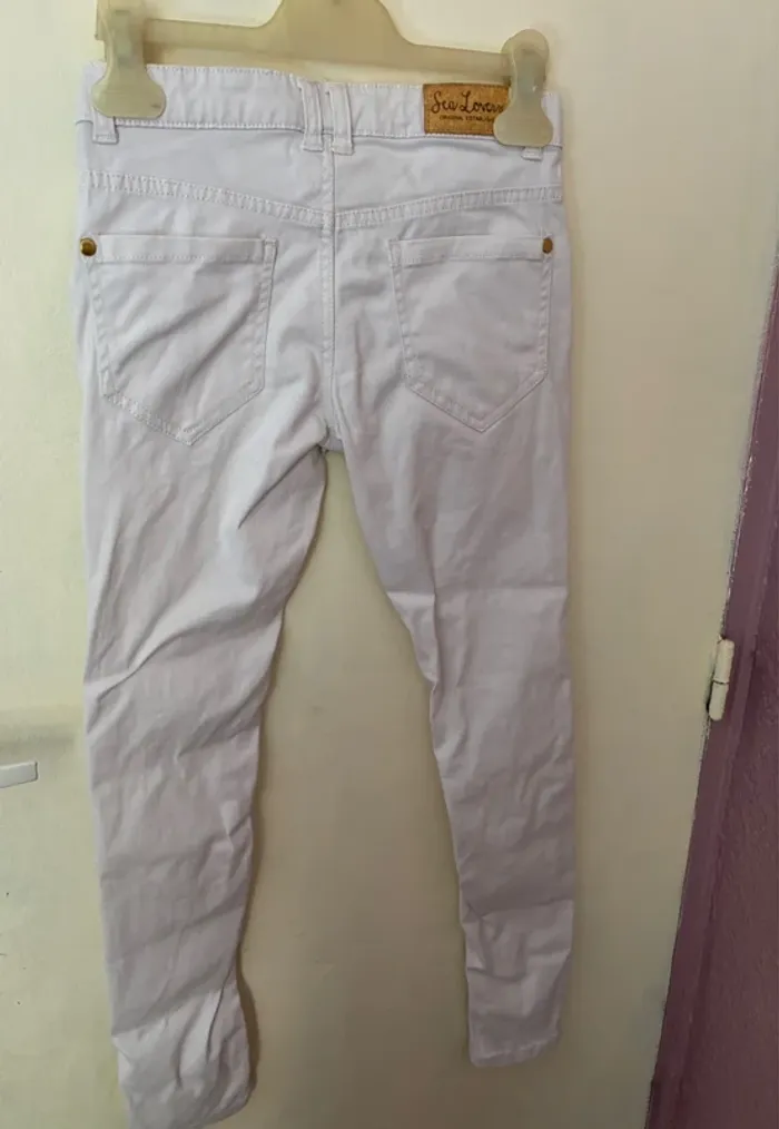 Jeans slim blanc, 10 ans, Tissaia. - photo numéro 11