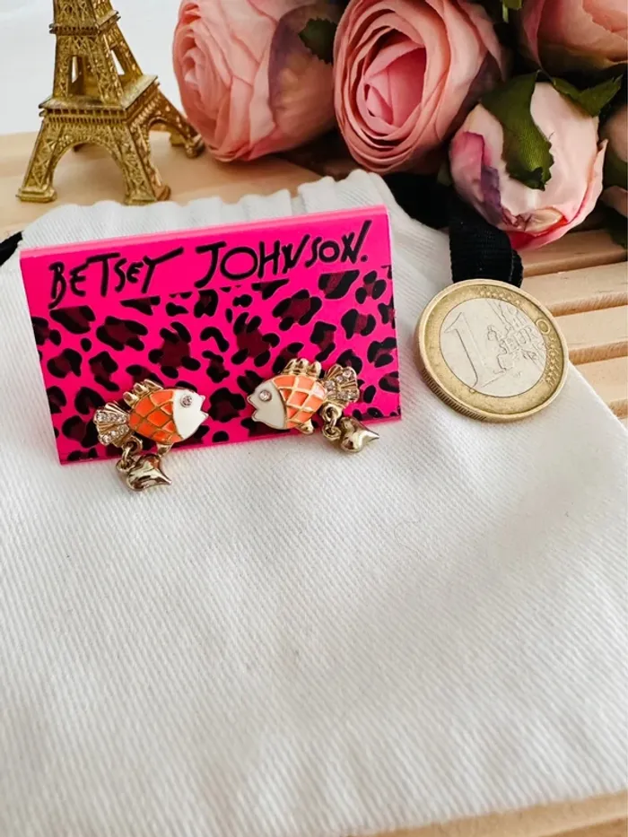 🐟Boucles d’oreilles poisson orange Betsey Johnson - photo numéro 6