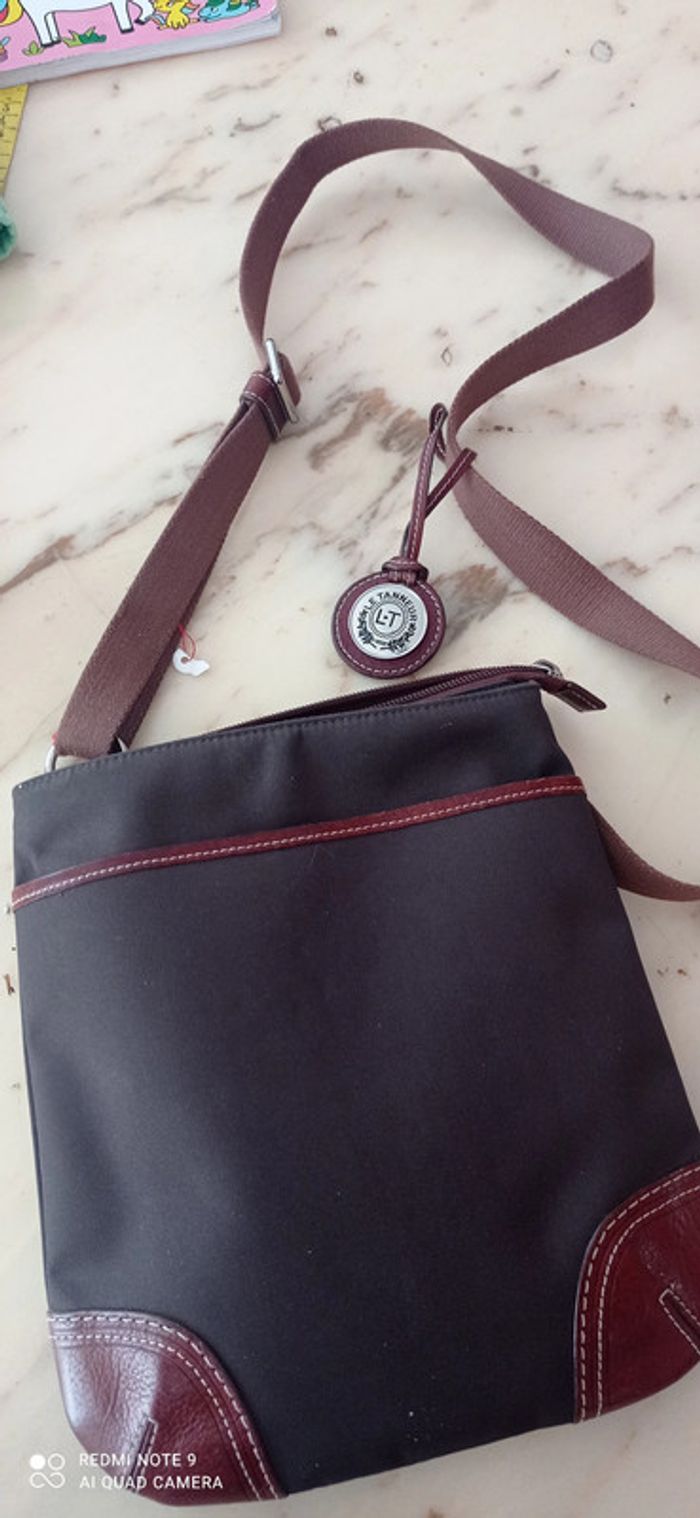 Pochette Le Tanneur cuir/toile mixte
