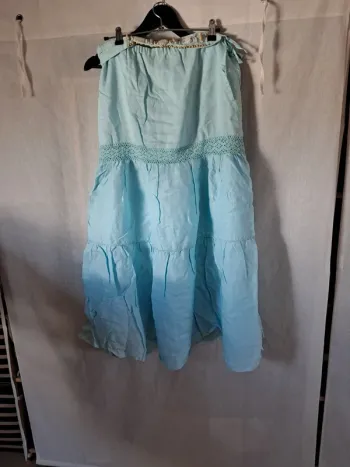 Jupe ample turquoise doublée
