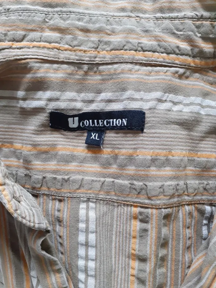 Chemise à rayures marron et orange taille XL - photo numéro 4