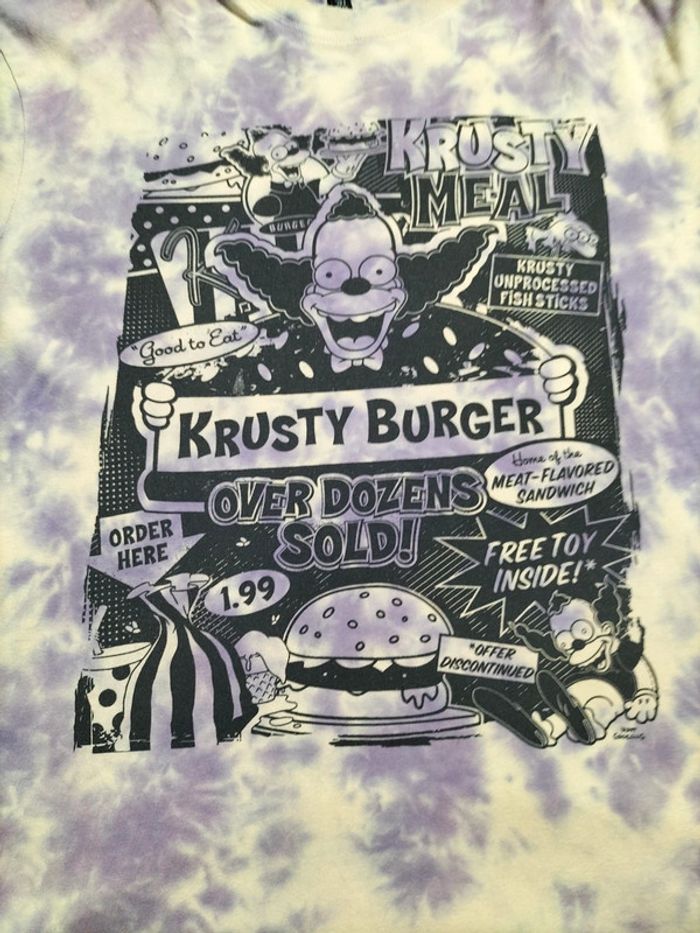 T-shirt H&M – The Simpsons Krusty Burger – Tie & Dye violet - photo numéro 3