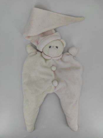 Doudou Ours crème et rose Jollybaby