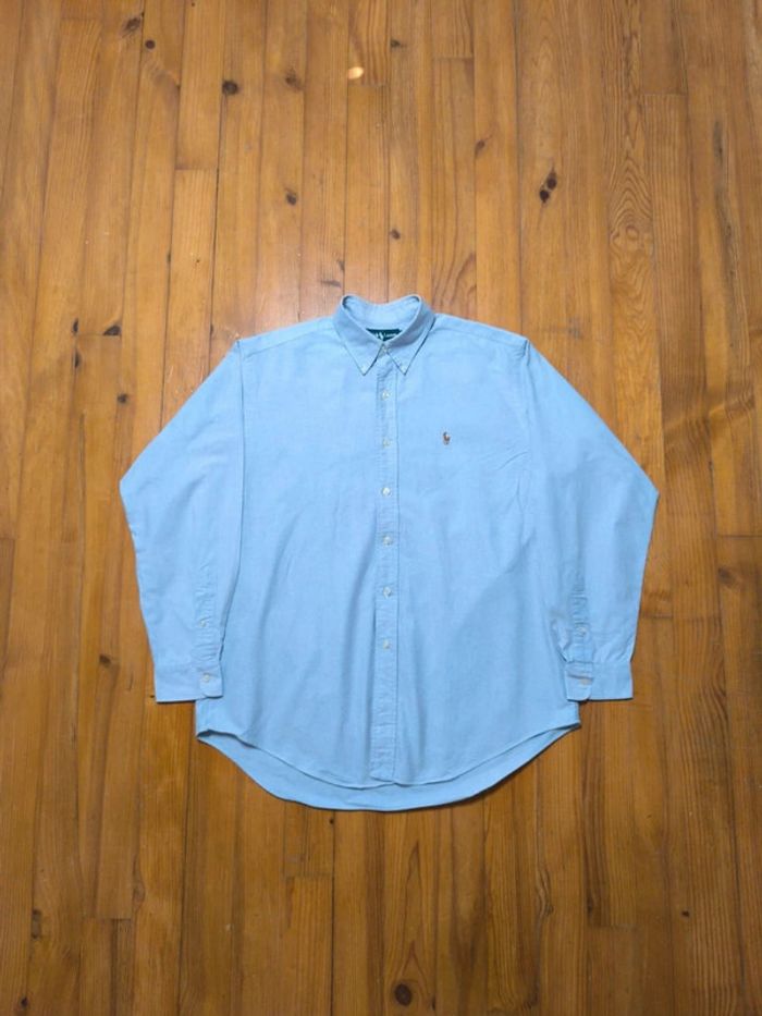 Chemise manches longues - Ralph Lauren - Yarmouth - Logo brodé premium - Bleu - Taille XL - photo numéro 3