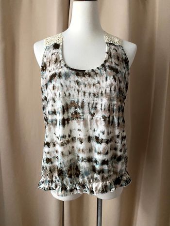 Débardeur imprimé et dentelle Cache Cache