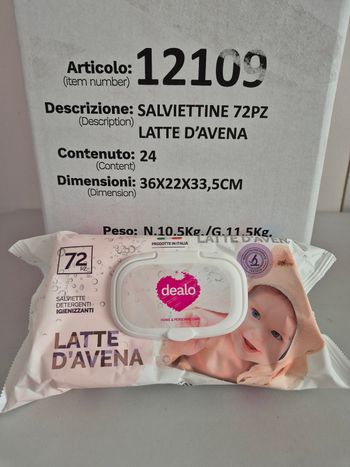 Carton de 24 paquets de 72 lingettes bébé
