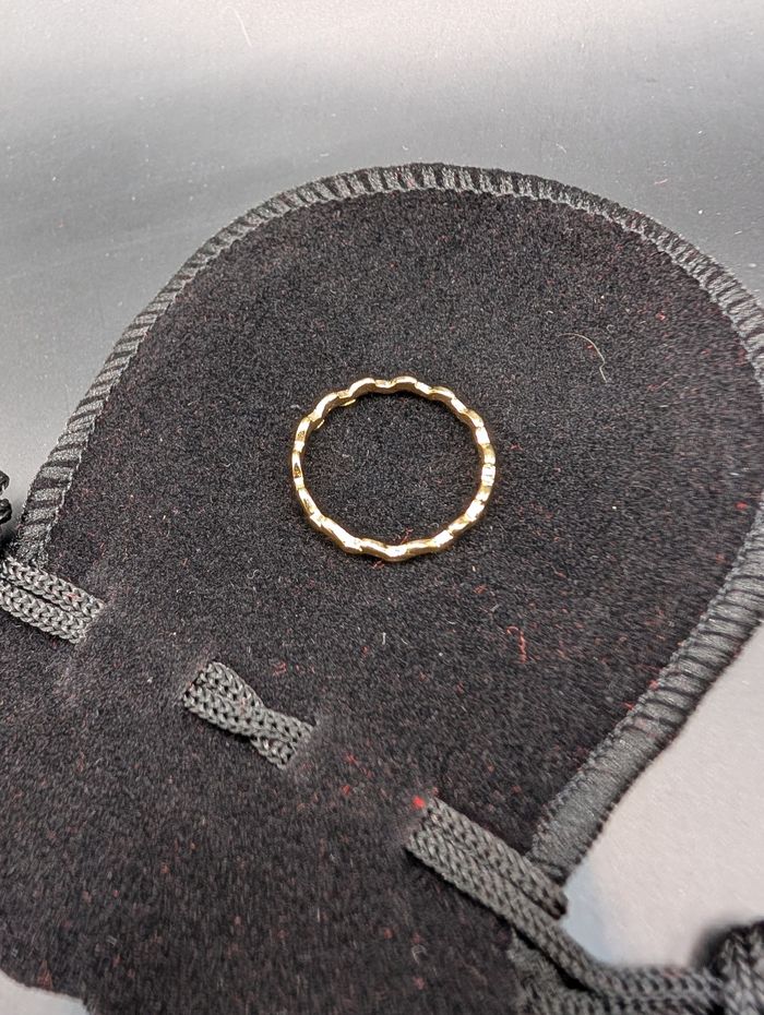 Bague Onde/Vague en Titane Doré Taille 58 neuve - photo numéro 2