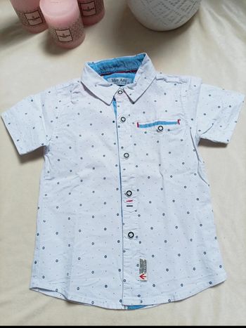 Chemise manches courtes blanche Mon Ami garçon 4 ans