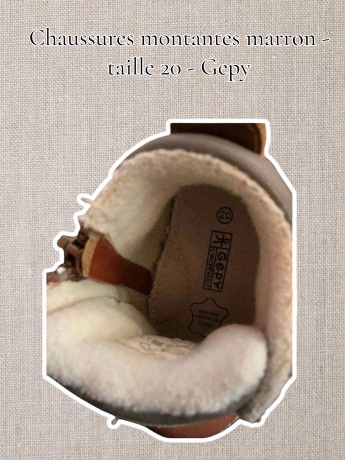 Chaussures montantes marron - taille 20 - Gepy - photo numéro 5