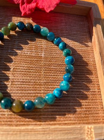 Bracelet oeil de tigre bleu élastique