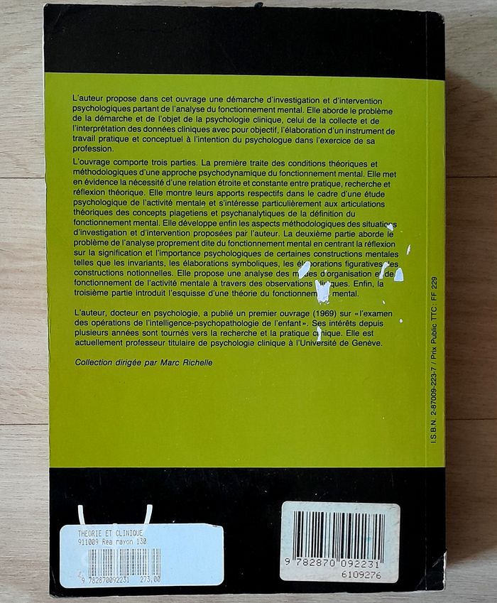 Elsa Schmid - Kitsikis - théorie et clinique du fonctionnement mental (psychologie) - photo numéro 3