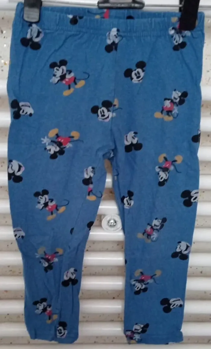 Pantalon de pyjama bleu motif Mickey Disney Taille 24 / 36 mois - photo numéro 2