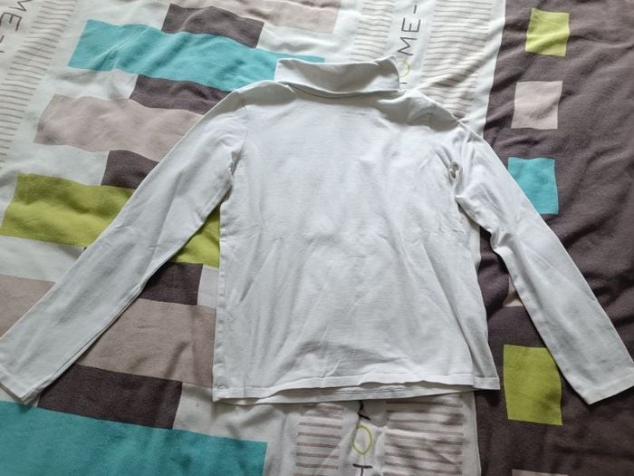 T-shirt fille col roulé manches longues