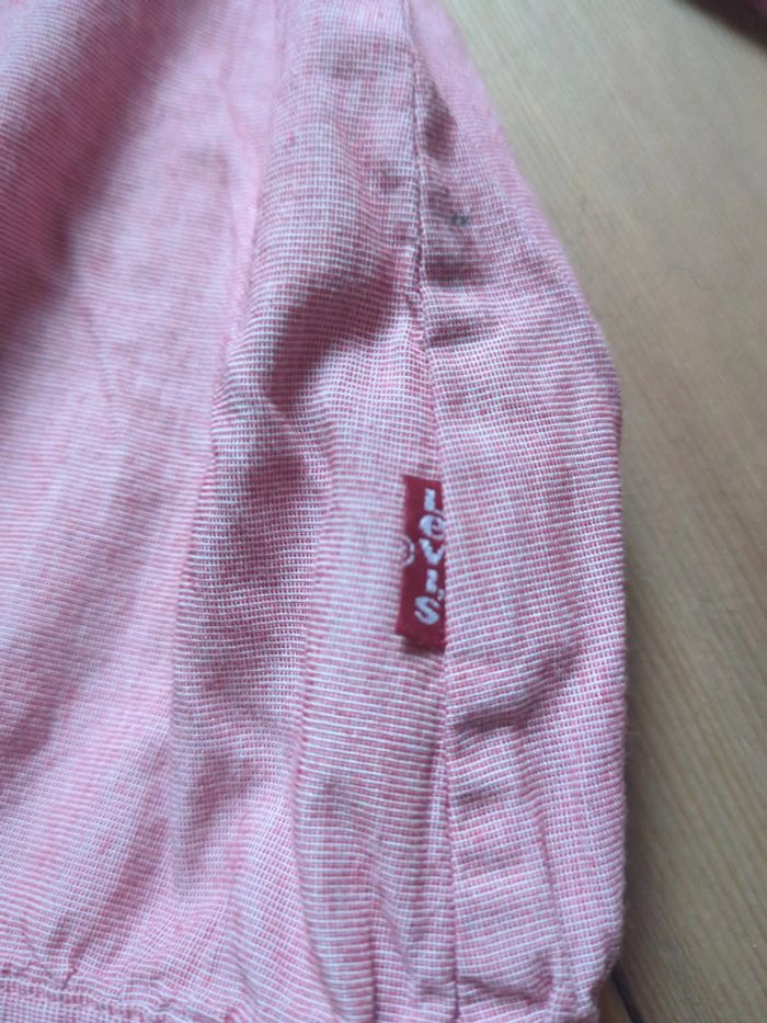 Chemise chemisier levis fille 5 ans rose col montant côtelé comme neuf - photo numéro 2