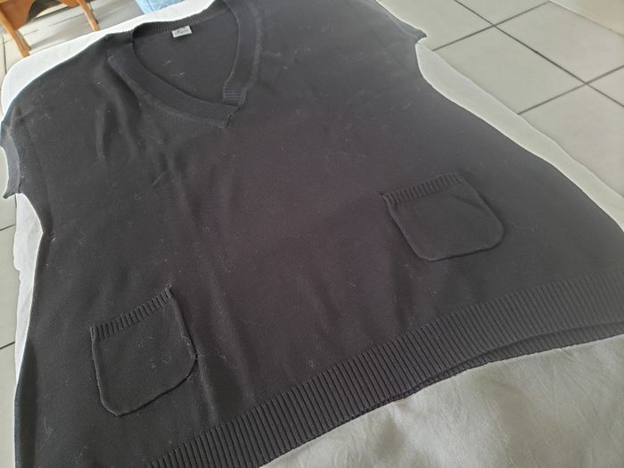 Pull léger noir manches courtes oversize - photo numéro 3