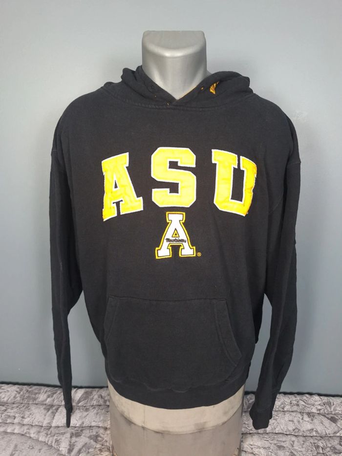 sweat a capuche / Hoodie stadium athletics universitaire - taille XL - homme - noir brodé (145)