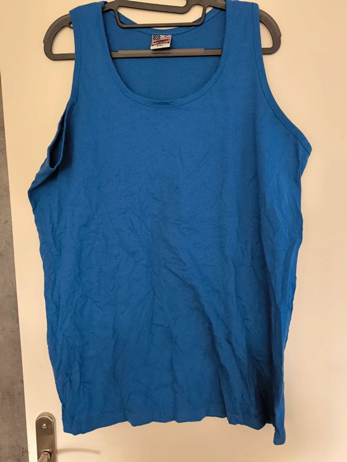 Débardeur marcel bleu taille xxl neuf