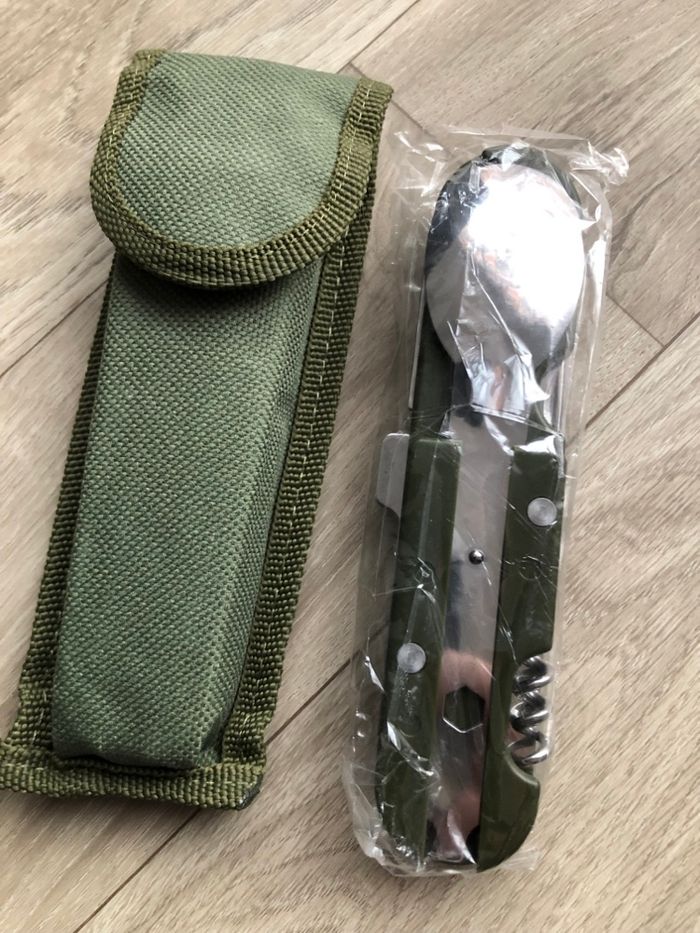 Couteau couverts repas camping randonnée trek militaire bivouac chasse  pêche - photo numéro 4