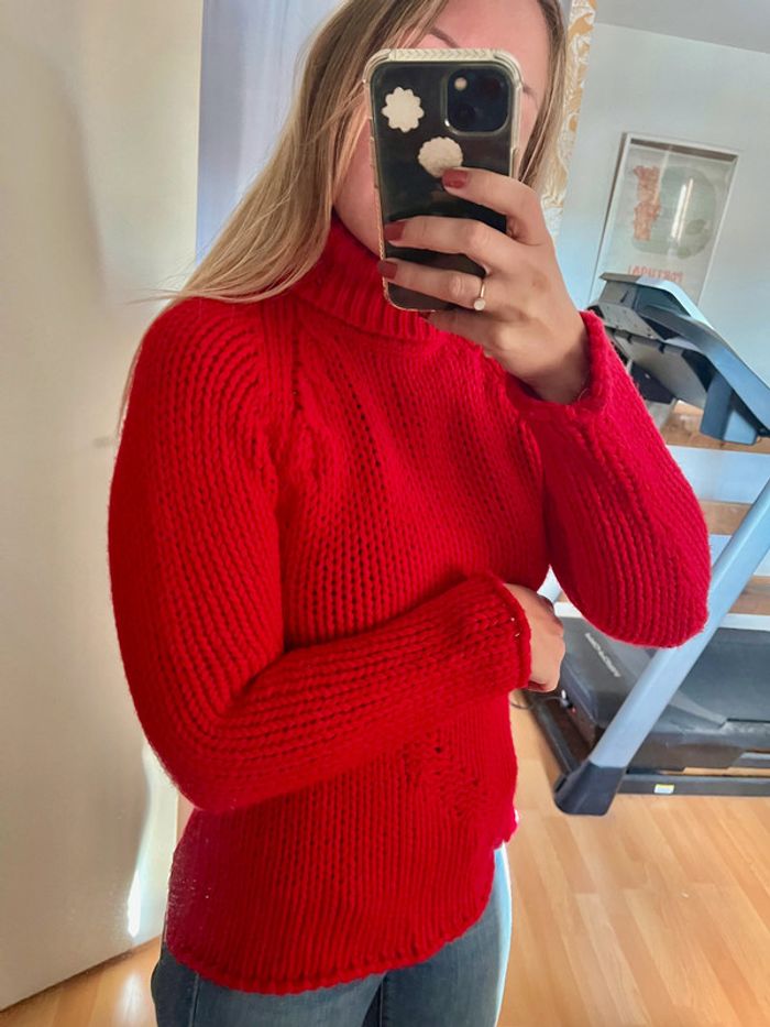 Pull rouge vintage Lulu Castagnette 36 S - photo numéro 4