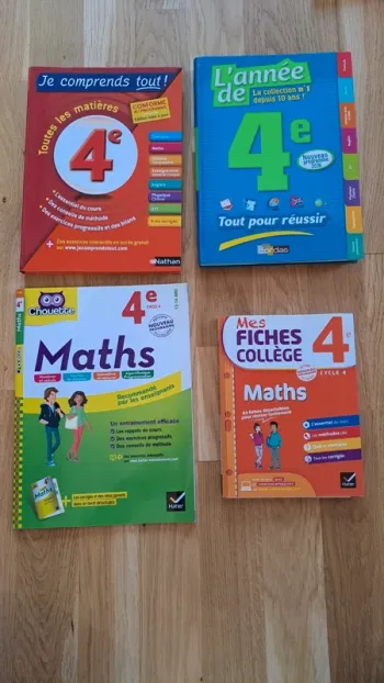 Ensemble de manuels pour accompagnement scolaire niveau 4e