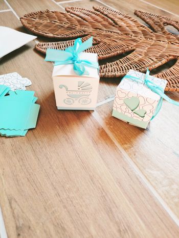 🎊Lot de 17 Boîtes/ contenants à dragées bleues avec rubans neuves