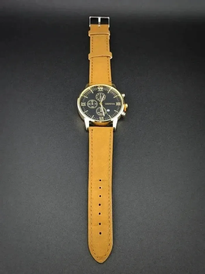 Montre brun & dorée, style vintage - photo numéro 3