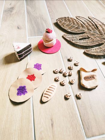 🍪 Dinette lot de gâteaux, pancakes, cookies en tissu- peluche