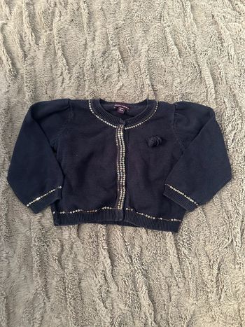 Gilet sergent major marine et sequin 12m