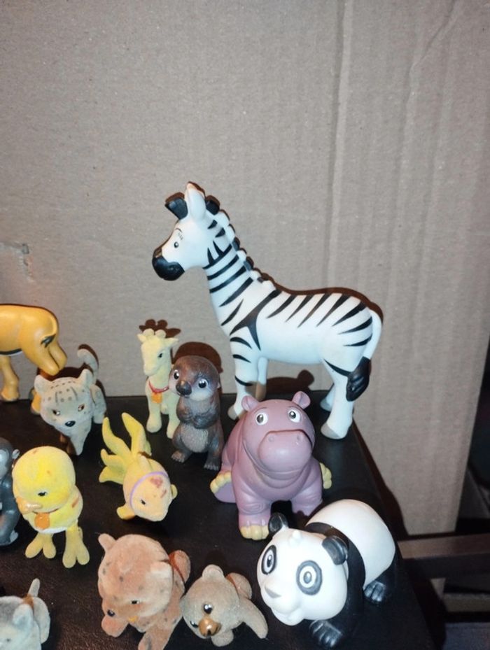 Lot de figurines d'animaux en feutrine douce et plastique - photo numéro 4