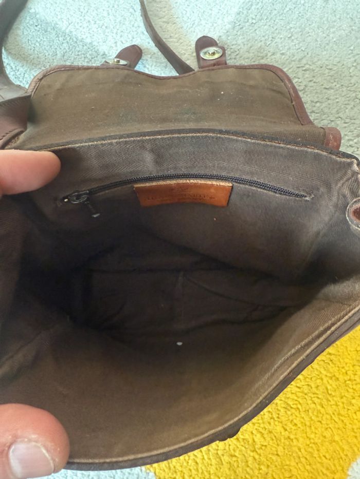 Sac à bandoulière vintage en cuir bordeaux Henry & Martin's - photo numéro 6