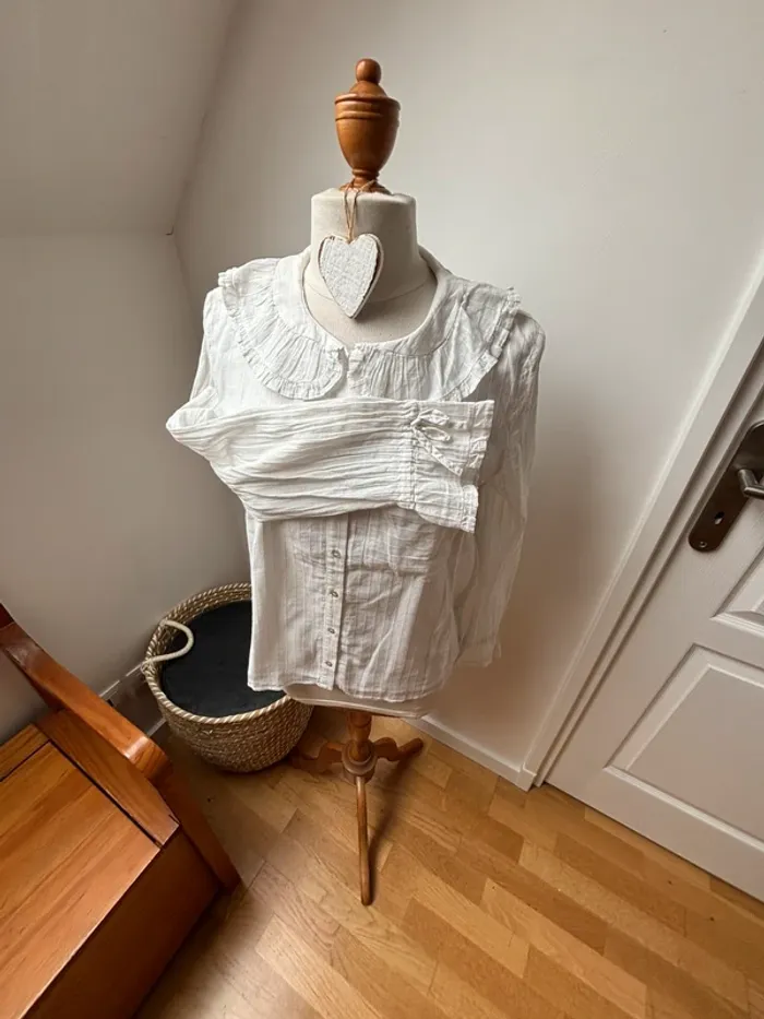 🌼 sublime Chemise blanche à col - Balzac Paris - L - photo numéro 5