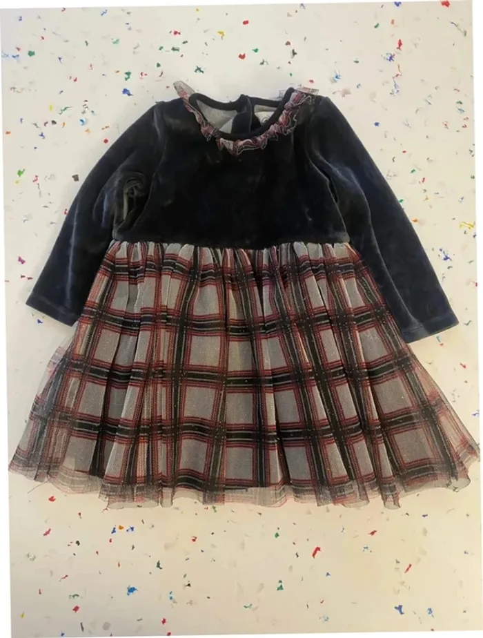 Robe de fêtes en velours et tulle Petit Bateau 18 mois - photo numéro 2