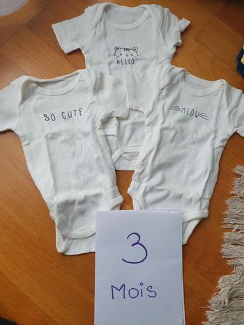 Lot de 3 body manches courtes