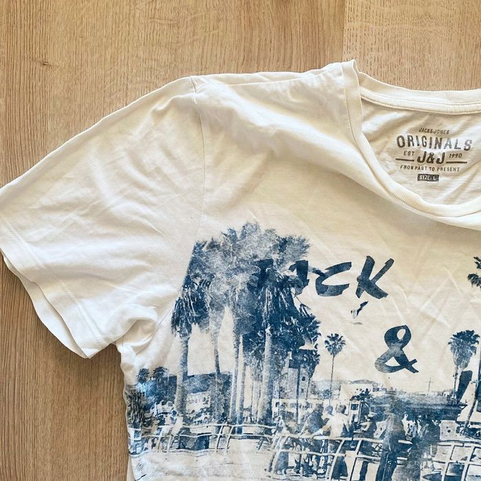 Jack and Jones T-Shirt US Vintage Aquarelle Painting Blanc Homme Exclusive Collection (Taille L) - photo numéro 8