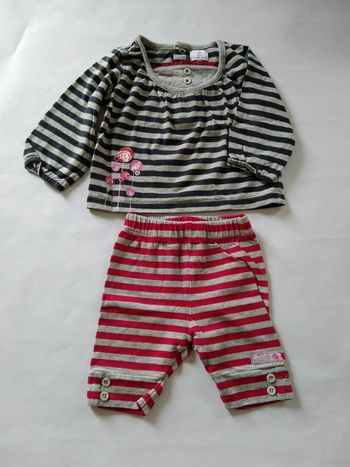 ensemble legging + tee shirt coudemail fille 6 mois