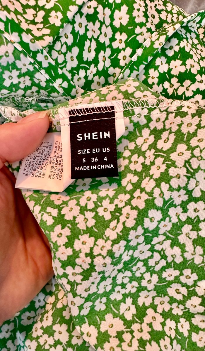 💜 Robe longue verte cache cœur fleuri Shein taille S 💜 - photo numéro 7
