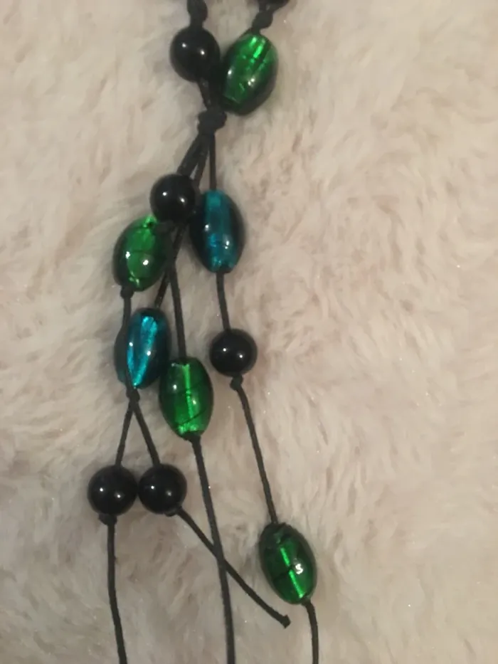 Collier vintage verre coloré - photo numéro 6