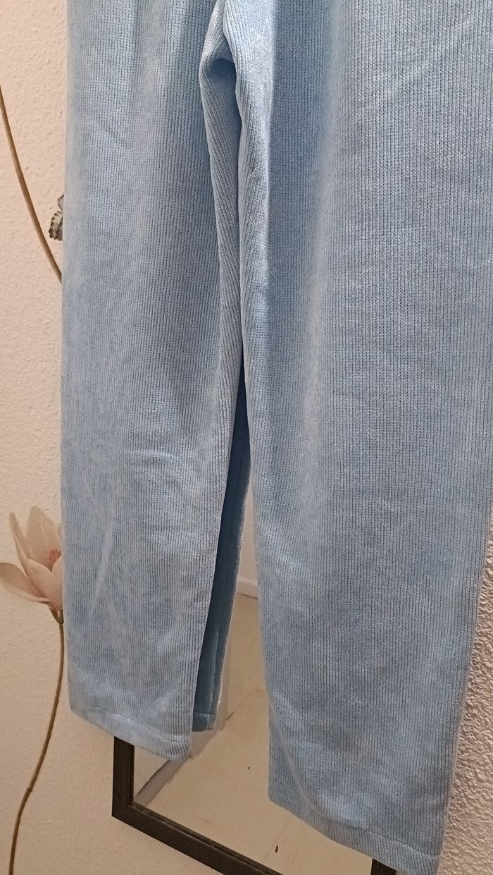 Pantalon bleu taille élastique - photo numéro 5