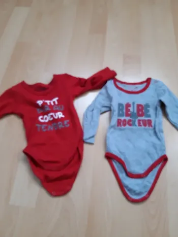 Lot de 2 bodies manches longues 6 mois
