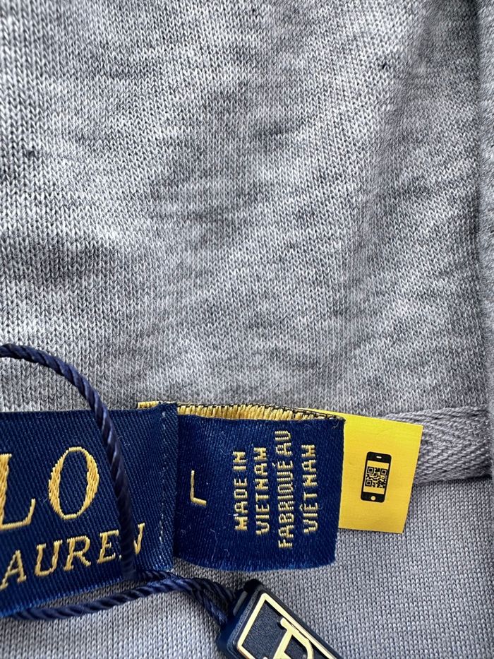 Sweat à capuche zippé gris Polo Ralph Lauren – Neuf sans étiquette