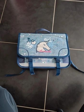 Cartable bleu marque esquisse pour fille école primaire