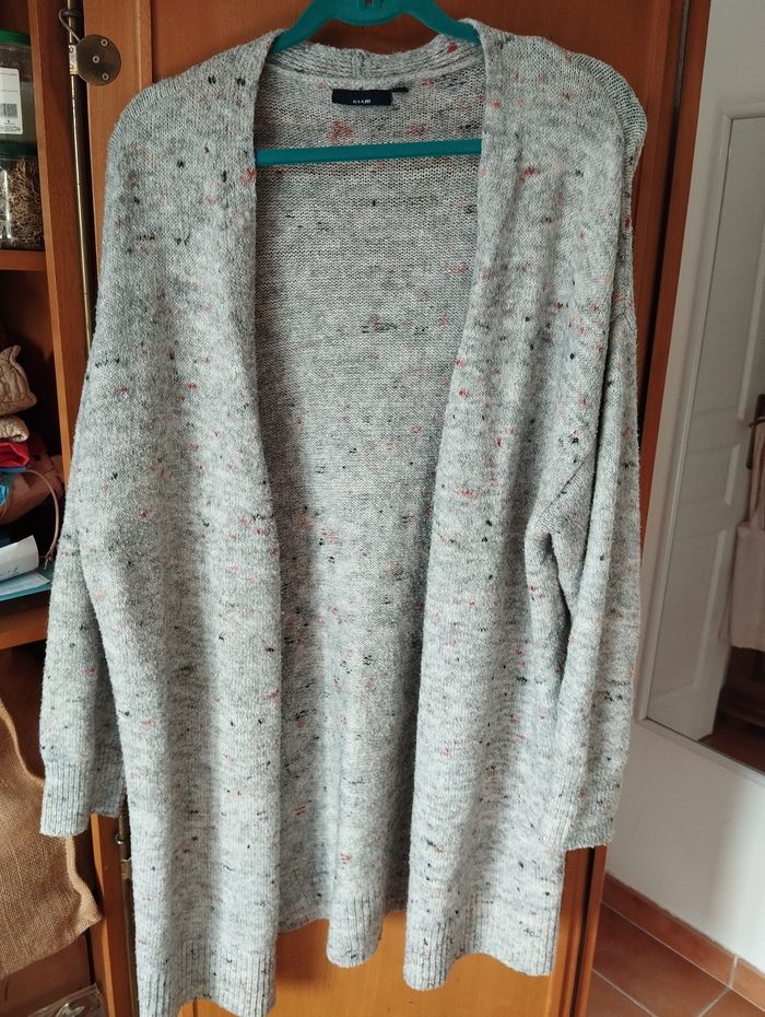 Veste femme mi-longue grise