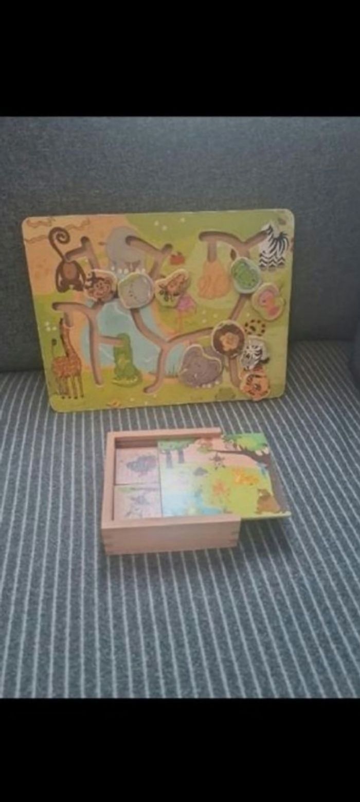 Lot jouets en bois